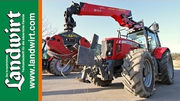 MF 7490 mit Panoramakabine und Forstkran