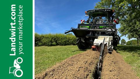 Selbstgebaute Grabenfräse im Einsatz! | landwirt.com