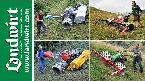 Vier Motormäher im Vergleich