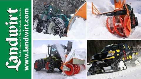 Landmaschinen im Schnee